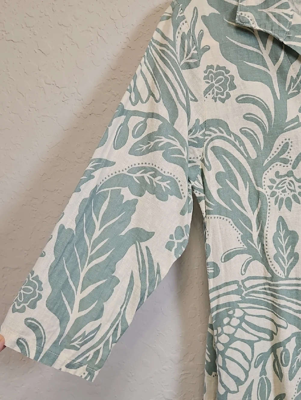 Terzo Millennio Linen Blend Floral Tunic Dress, Size Medium, Made In Italy